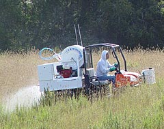 All Seasons Weed Control spraying field for control of Yellow Star Thistle