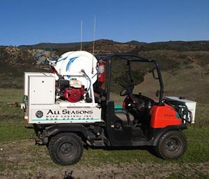 All Seasons Weed Control in Northern CA - custom Kubota sprayer for large meadow and field applications